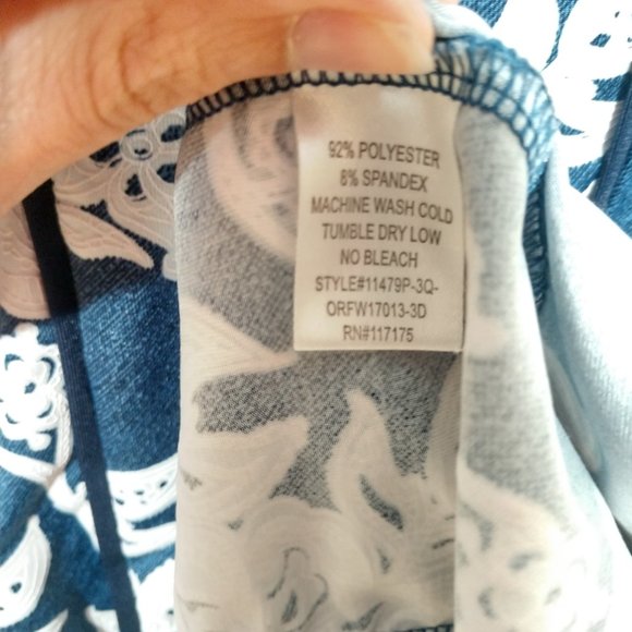 La Vanya Floral Ribbon Trim 3/4 Sleeve Top Size PS - Picture 13 of 13